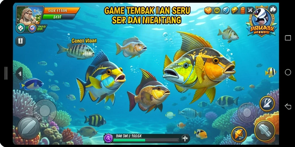 Tampilan utama gameplay Tembak Ikan di 116X yang seru dan menarik.
