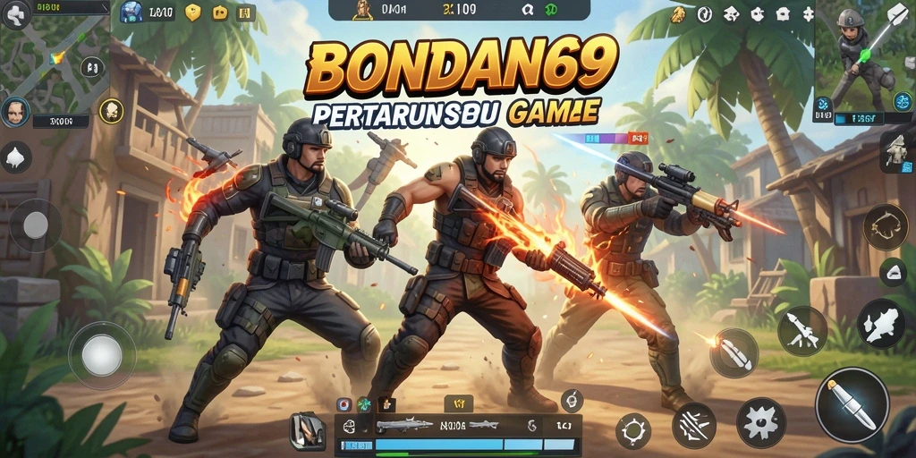 Tangkapan layar gameplay BONDAN69 yang menunjukkan aksi pertarungan Battle Royale.