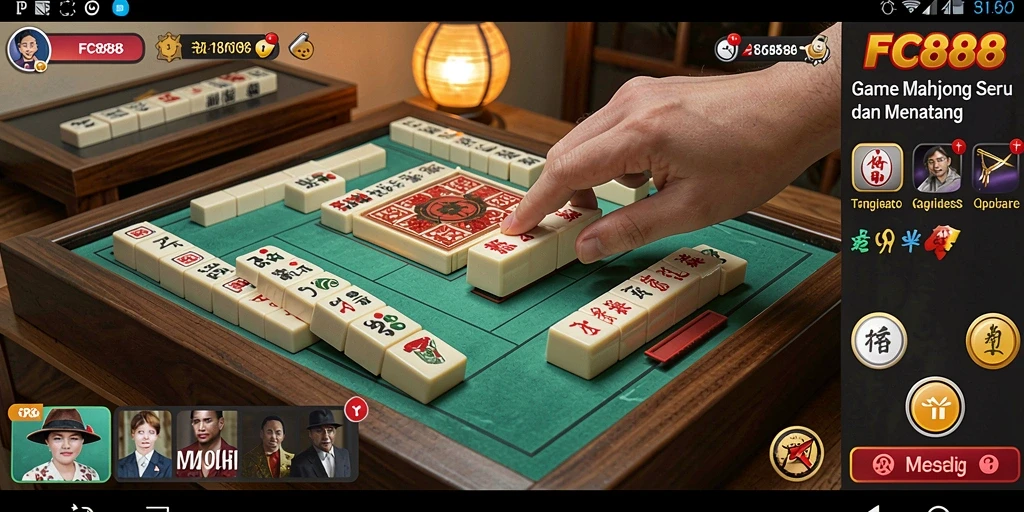 Screenshot gameplay FC888 menampilkan keseruan permainan Mahjong.