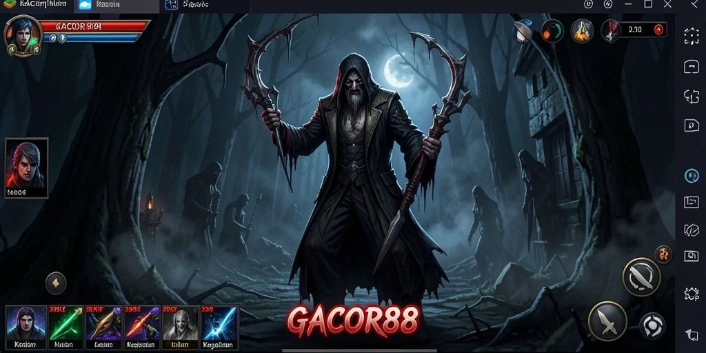Screenshot menampilkan aksi menegangkan di kegelapan GACOR88.