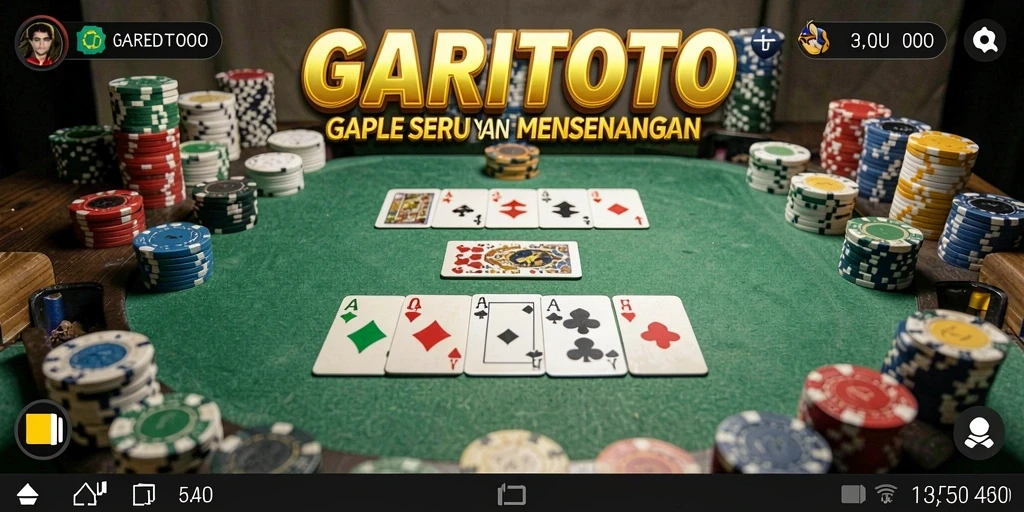 Tampilan gameplay seru saat bermain Gaple di GARITOTO.