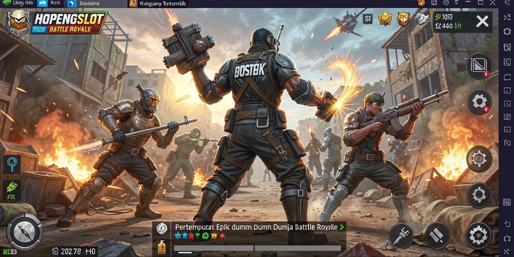 Tangkapan layar gameplay Battle Royale HOPENGSLOT yang menegangkan.