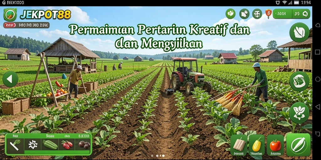 Tampilan gameplay JEKPOT88 yang menarik saat mengelola ladang.