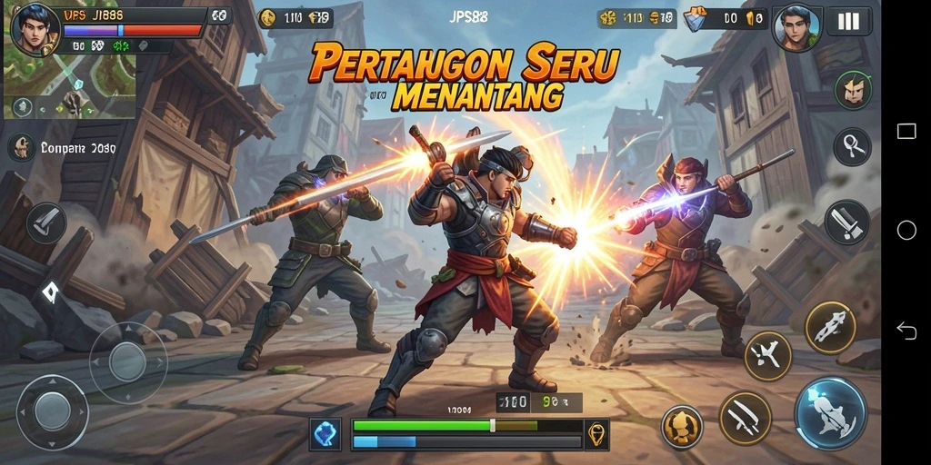 Screenshot utama dari gameplay intens di JPS88.