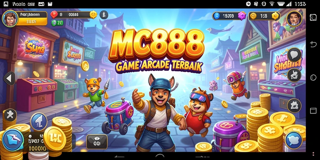 Screenshot utama MC888 menampilkan gameplay Arcade yang mendebarkan.