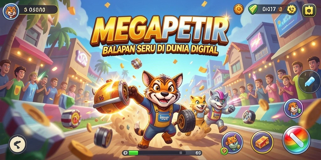 Gameplay seru dan mendebarkan dari MEGAPETIR saat balapan.