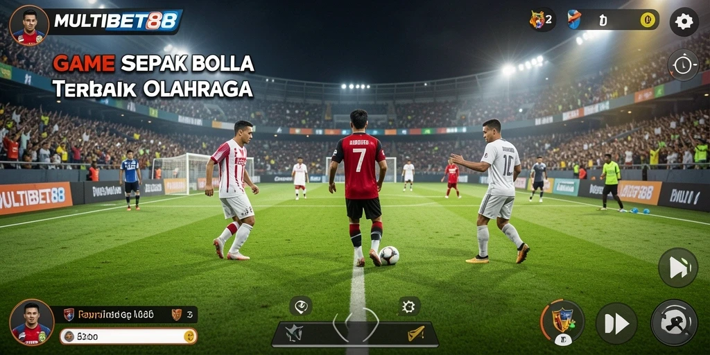 Tampilan gameplay MULTIBET88 dengan aksi pertandingan sepak bola yang seru.