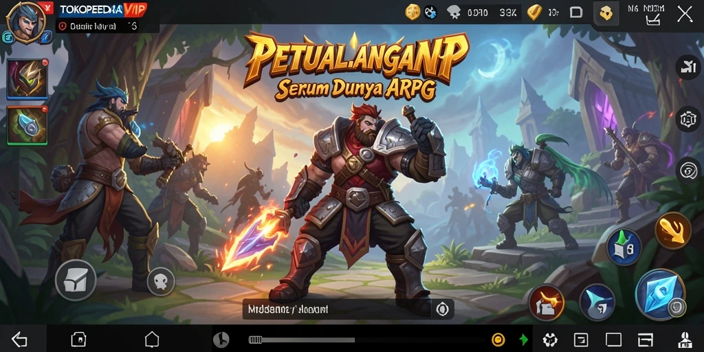 Tangkapan layar gameplay dari TOKOPEDIAVIP dengan pertarungan epik.