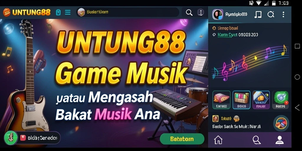 Tampilan gameplay UNTUNG88 dengan berbagai alat musik dan fitur menarik.